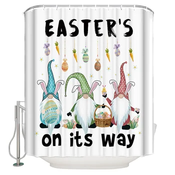 Easter'S On Its Way Easter Egg Gnome Rabbit Pattern Shower Curtains Polyester Fabric Waterproof Bath Curtain
Easter'S On Its Way Easter Egg Gnome Rabbit Pattern Shower Curtains Polyester Fabric Waterproof Bath Curtain