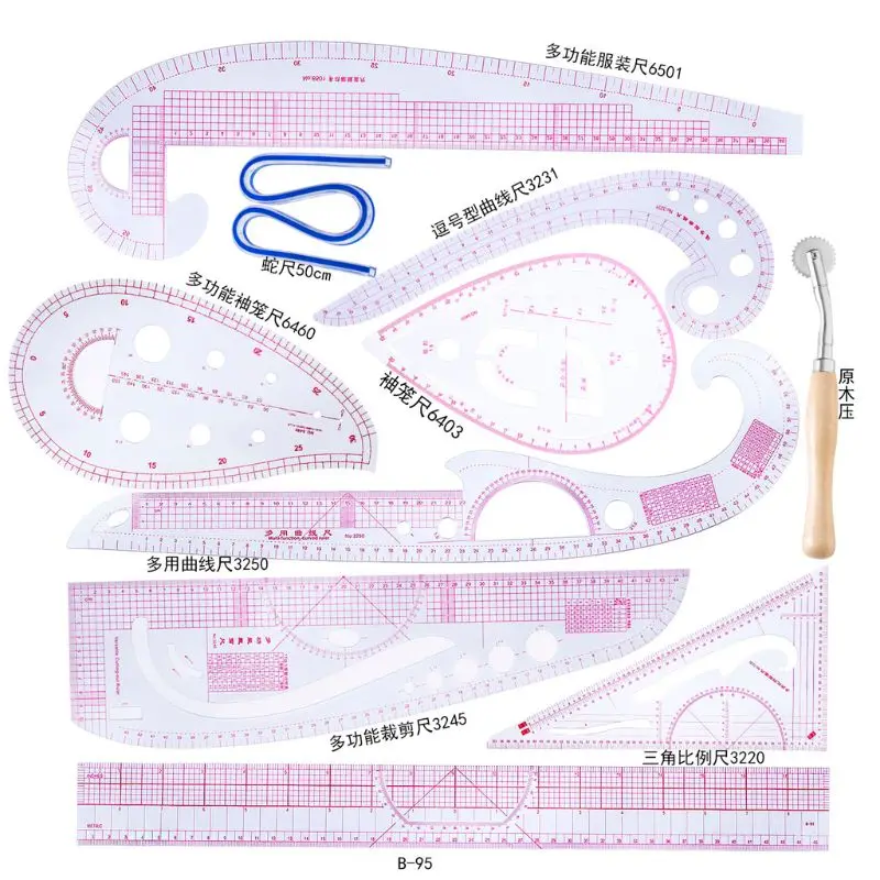 10pcs/set Ruler French Curve Cutting Rulers Yardstick Sewing Tools Measure Dressmaking Tailor Drawing Q9QA
10pcs/set Ruler French Curve Cutting Rulers Yardstick Sewing Tools Measure Dressmaking Tailor Drawing Q9QA
