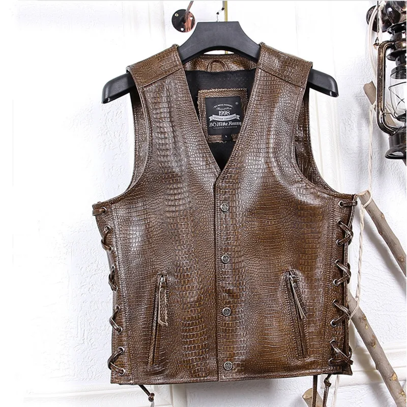 2019 Brown Men Slim Fit Biker's Leather Vest Single Breasted Genuine Cowhide American Motorcycle Leather Vest FREE SHIPPING
2019 Brown Men Slim Fit Biker's Leather Vest Single Breasted Genuine Cowhide American Motorcycle Leather Vest FREE SHIPPING