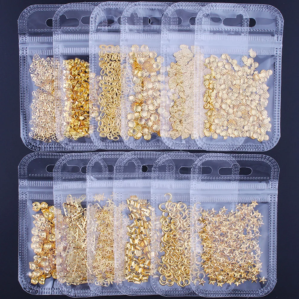 200 pcs/Bag Gold Sliver Nail Art Decoration Star 3D Metal Frame Studs 31 Shape Hollow Charms Shell Manicure Rivet Accessories G3
200 pcs/Bag Gold Sliver Nail Art Decoration Star 3D Metal Frame Studs 31 Shape Hollow Charms Shell Manicure Rivet Accessories G3
