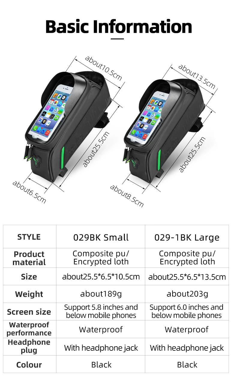 ROCKBROS Bike Bag Front Phone Bicycle Bag For Bicycle Tube Waterproof Touch Screen Saddle Package For 5.8 /6 Bike Accessories ROCKBROS Bike Bag Front Phone Bicycle Bag For Bicycle Tube Waterproof Touch Screen Saddle Package For 5.8 /6 Bike Accessories