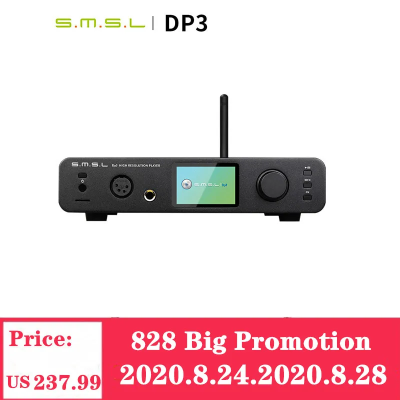 SMSL DP3 DAC USB Player Amplifier Balanced Digital Bluetooth4.0 LAN Network WIFI DSD Coaxial/Optical DAC Audio AMP Decoder
SMSL DP3 DAC USB Player Amplifier Balanced Digital Bluetooth4.0 LAN Network WIFI DSD Coaxial/Optical DAC Audio AMP Decoder