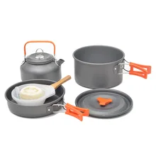 Outdoor Pots Pans Camping Aluminum Cookware Picnic Cooking Set Non-stick Tableware with Foldable Travelling Hiking Kettle Cup
Outdoor Pots Pans Camping Aluminum Cookware Picnic Cooking Set Non-stick Tableware with Foldable Travelling Hiking Kettle Cup