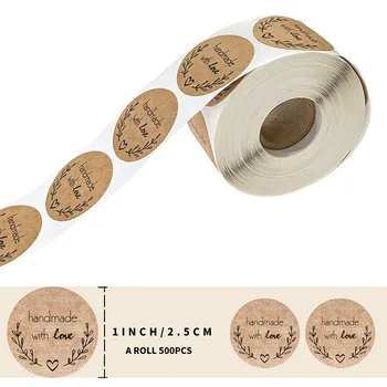 Round Natural Kraft 'Handmade with Love' Stickers 500pcs Seal Labels Stickers Scrapbooking Cute Stationery Sticker Paper
Round Natural Kraft 'Handmade with Love' Stickers 500pcs Seal Labels Stickers Scrapbooking Cute Stationery Sticker Paper