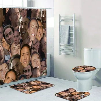 Funny Nicolas Cage Face Collage Shower Curtain Set 4PCS Waterproof Bath Curtains for Bathroom Bath Mats Rug Carpet Bathtub Decor
Funny Nicolas Cage Face Collage Shower Curtain Set 4PCS Waterproof Bath Curtains for Bathroom Bath Mats Rug Carpet Bathtub Decor