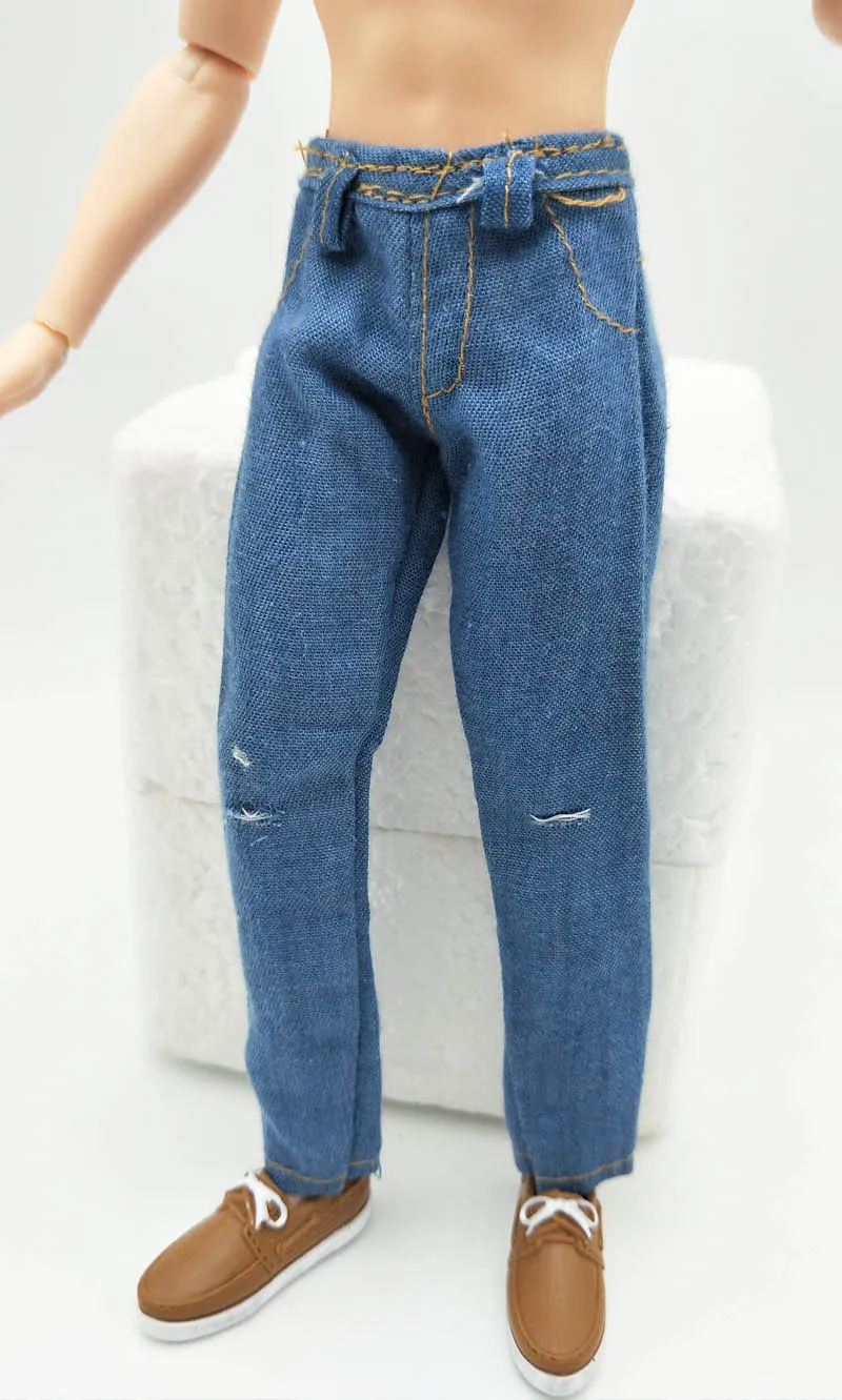 Фото Высокое качество ручной работы 1/6 кукольная одежда синие джинсовые штаны для