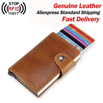Genuine Leather Men Credit Card Holders Business ID Card Case Fashion Automatic RFID Card Holder Aluminium Bank Card Wallets
Genuine Leather Men Credit Card Holders Business ID Card Case Fashion Automatic RFID Card Holder Aluminium Bank Card Wallets