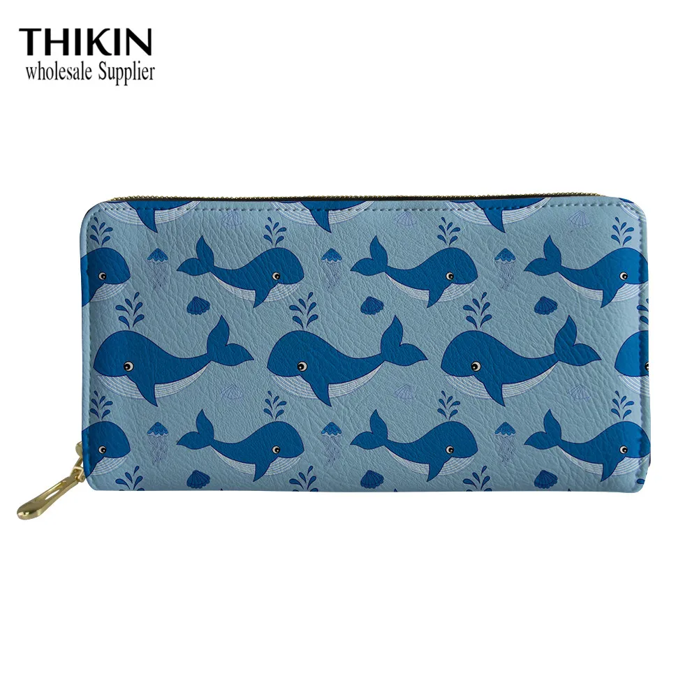 THIKIN Cute Cartoon Whale Pattern Multifuntional Wallet Card Holder /Cash Phone Long Wallets Animal Print Pocket Clutch PU Purse
THIKIN Cute Cartoon Whale Pattern Multifuntional Wallet Card Holder /Cash Phone Long Wallets Animal Print Pocket Clutch PU Purse