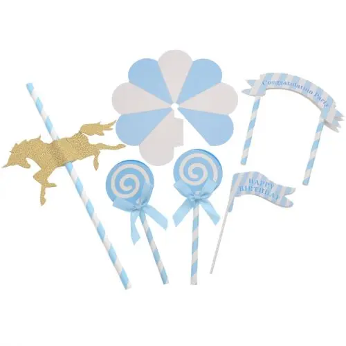 Lychee 1 Set Unicorn Lollipop Shape Cake Insert Blue Letter Printed Decoration Modern Birthday Party Cake Decor
Lychee 1 Set Unicorn Lollipop Shape Cake Insert Blue Letter Printed Decoration Modern Birthday Party Cake Decor