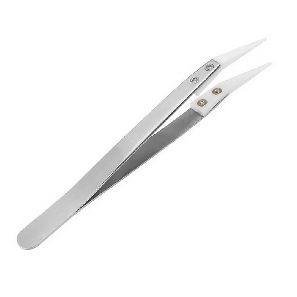 NICEYARD Curved Aimed Tweezer Hand Tool 1pc Stainless Steel Handle Ceramic Tweezers High temperature resistance Repair Tool
NICEYARD Curved Aimed Tweezer Hand Tool 1pc Stainless Steel Handle Ceramic Tweezers High temperature resistance Repair Tool