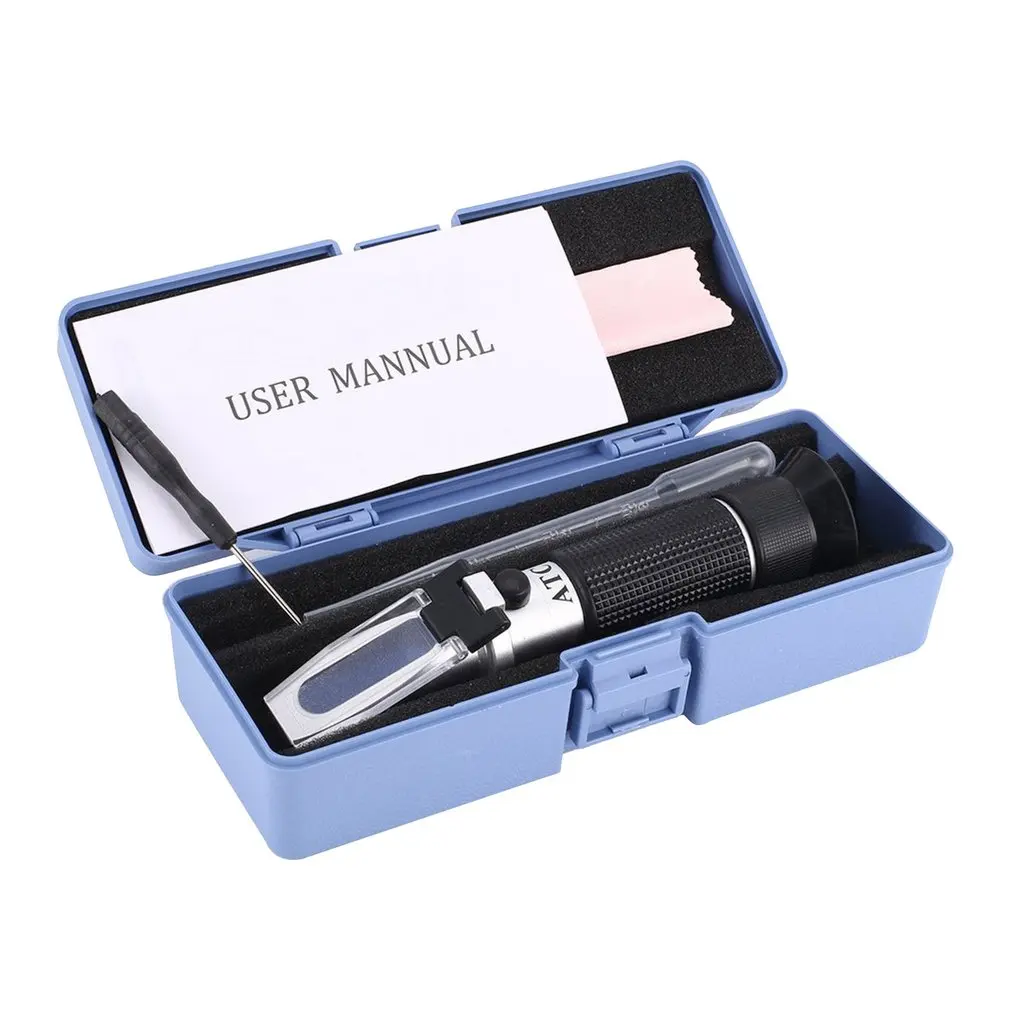 Refractometer 0~32% Optical Sugar Food Beverages Drink Juice ATC Content Meter Tool Test Handheld Measuring Tester
Refractometer 0~32% Optical Sugar Food Beverages Drink Juice ATC Content Meter Tool Test Handheld Measuring Tester