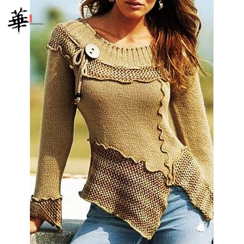 Oversized Sweater Women Long Sleeve Patchwork Top Fall Knitted Sweater Winter Tops Woman Sweaters Pullover Large Knit Sweater
Oversized Sweater Women Long Sleeve Patchwork Top Fall Knitted Sweater Winter Tops Woman Sweaters Pullover Large Knit Sweater