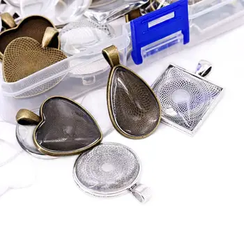 48Pcs/Set DIY Pendant Tray Round Square Heart Teardrop Glass Cabochon Jewelry Making Necklace Pendant Accessories
48Pcs/Set DIY Pendant Tray Round Square Heart Teardrop Glass Cabochon Jewelry Making Necklace Pendant Accessories