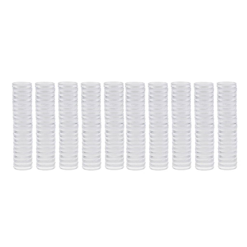 200pcs 19mm Clear Round Plastic Coin Capsule Container Storage Holder Box 200pcs 19mm Clear Round Plastic Coin Capsule Container Storage Holder Box