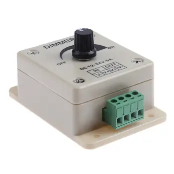 12V 24V LED Dimmer Switch 8A Voltage Regulator Adjustable Controller for LED Strip Light Lamp
12V 24V LED Dimmer Switch 8A Voltage Regulator Adjustable Controller for LED Strip Light Lamp