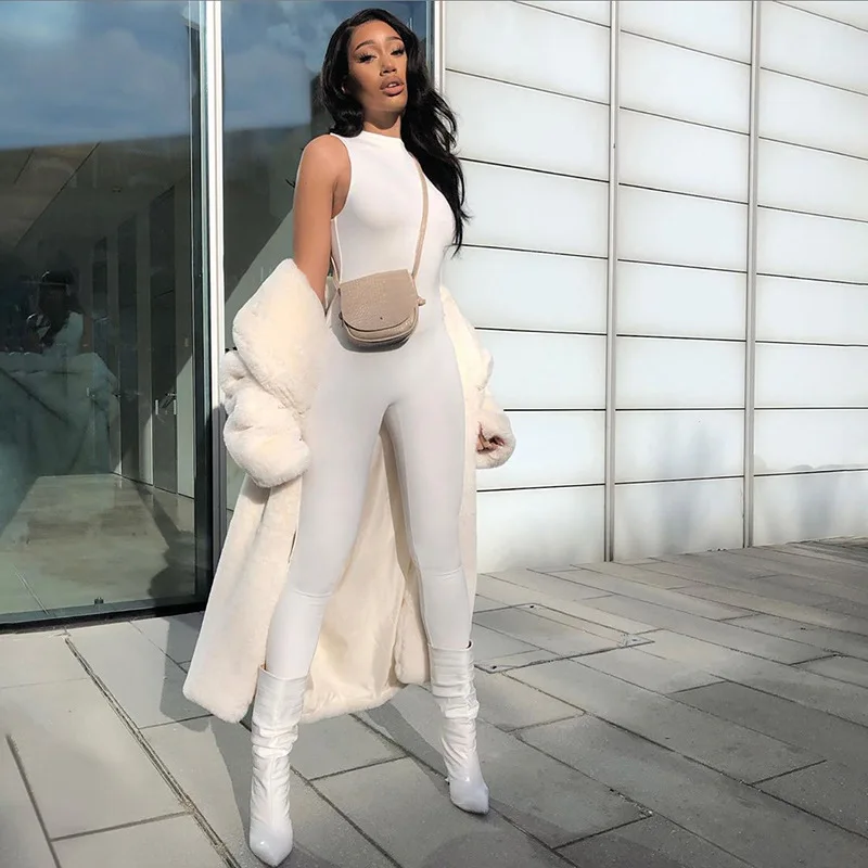 Women's high neck skinny sexy jumpsuit 2020 summer sleeveless solid elastic casual wear autumn matching coat sexy essential
Women's high neck skinny sexy jumpsuit 2020 summer sleeveless solid elastic casual wear autumn matching coat sexy essential