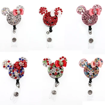 Rhinestone Mickey Mini Mouse Head Retractable id badge holder 360swivel clip
Rhinestone Mickey Mini Mouse Head Retractable id badge holder 360swivel clip