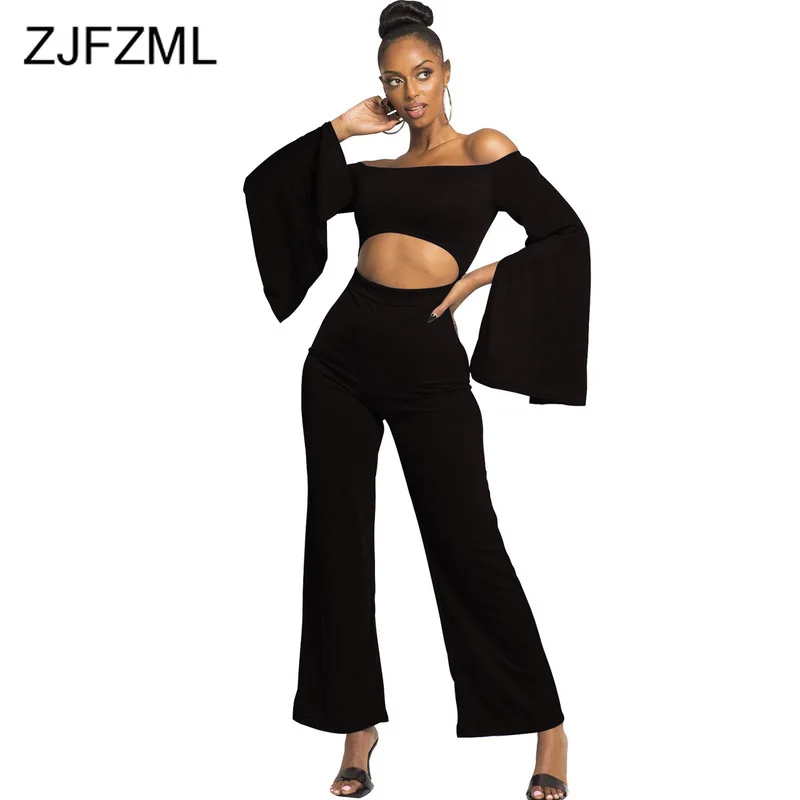 Waist Band Cut Out Rompers Womens Jumpsuit Slash Neck Split Flare Sleeve Wide Leg Overall Autumn Off Shoulder Backless Bodysuits
Waist Band Cut Out Rompers Womens Jumpsuit Slash Neck Split Flare Sleeve Wide Leg Overall Autumn Off Shoulder Backless Bodysuits