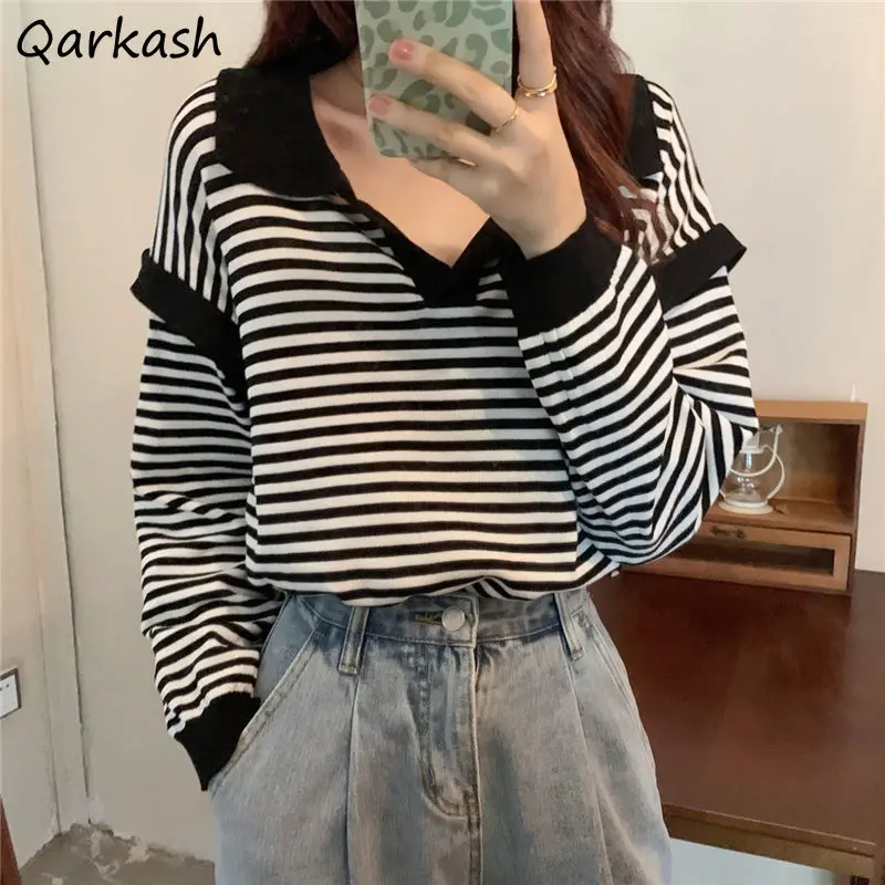 Sweater Women Autumn New Korean Style Design Striped Fashion Ins Knitting Pullover Harajuku Simple All-match Aesthetic Clothing
Sweater Women Autumn New Korean Style Design Striped Fashion Ins Knitting Pullover Harajuku Simple All-match Aesthetic Clothing