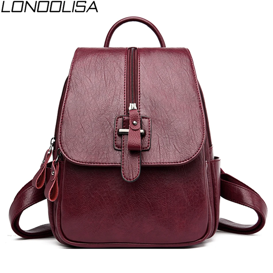 High Quality Ladies Back Pack Soft Leather Women Backpack Mochilas Mujer Large Capacity School Bags for Teenage Girls Sac A Dos
High Quality Ladies Back Pack Soft Leather Women Backpack Mochilas Mujer Large Capacity School Bags for Teenage Girls Sac A Dos