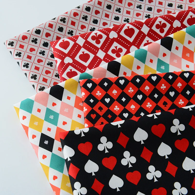 Poker Printing Black And White Red Fabric Cotton 100% Sewing Accessories For Diy Clothing Design Decorative Patchwork Cloth
Poker Printing Black And White Red Fabric Cotton 100% Sewing Accessories For Diy Clothing Design Decorative Patchwork Cloth