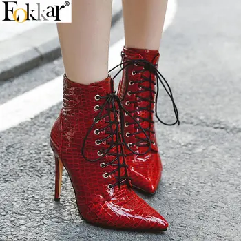 Eokkar 2020 Women Ankle Boots Pointed Toe Lace Up Winter Boots Shoes Women Super Thin High Heel Adies Booties Size 34-43
Eokkar 2020 Women Ankle Boots Pointed Toe Lace Up Winter Boots Shoes Women Super Thin High Heel Adies Booties Size 34-43