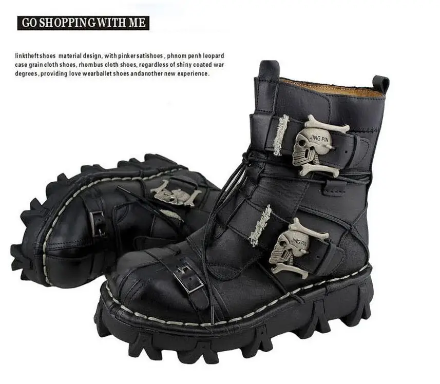 بوت پانک اسکلتی چرم طبیعی Skull punk Boots 34 H7b527a74b0d746348e272b0b73db3434L