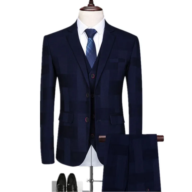 Nice Spring Autumn Men Classic Plaid 3 Pieces Trousers Waistcoat Blazers Sets / Male Business Dress Suit Jacket Coat Vest Pants
Nice Spring Autumn Men Classic Plaid 3 Pieces Trousers Waistcoat Blazers Sets / Male Business Dress Suit Jacket Coat Vest Pants