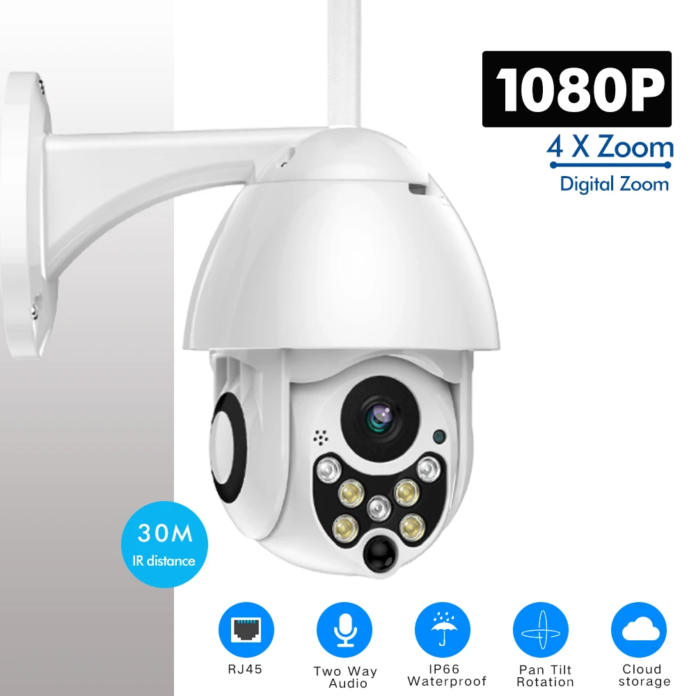1080P PTZ Surveillance Camera Outdoor Speed Dome Wireless Security Pan Tilt 4X Zoom IR Network CCTV Video IP Camara De Seguridad
1080P PTZ Surveillance Camera Outdoor Speed Dome Wireless Security Pan Tilt 4X Zoom IR Network CCTV Video IP Camara De Seguridad