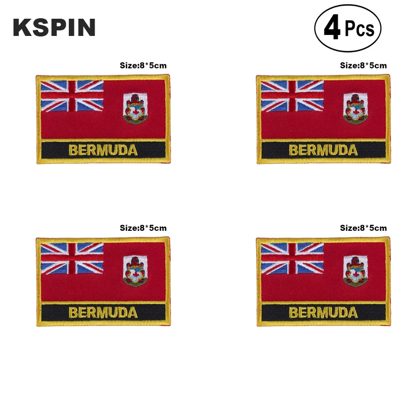 

Bermuda Rectangular Shape Flag Iron on Saw on Patches Embroidered Flag Patches National Flag Patches for Clothing