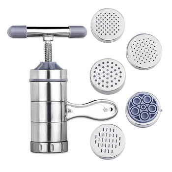 Manual Noodle Maker Press Pasta Machine Stainless Steel Manual Noodle Maker Pastas Making Tool Press Maker Including 5 Molds
Manual Noodle Maker Press Pasta Machine Stainless Steel Manual Noodle Maker Pastas Making Tool Press Maker Including 5 Molds