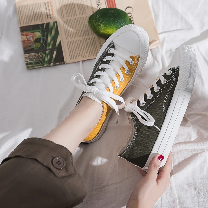 Spring/Autumn Flats Canvas Shoes Women Casual Vulcanized Shoe Mixed Colors Sneakers Girls Low-Top Lace-up Zapatos Mujer W36-10
Spring/Autumn Flats Canvas Shoes Women Casual Vulcanized Shoe Mixed Colors Sneakers Girls Low-Top Lace-up Zapatos Mujer W36-10