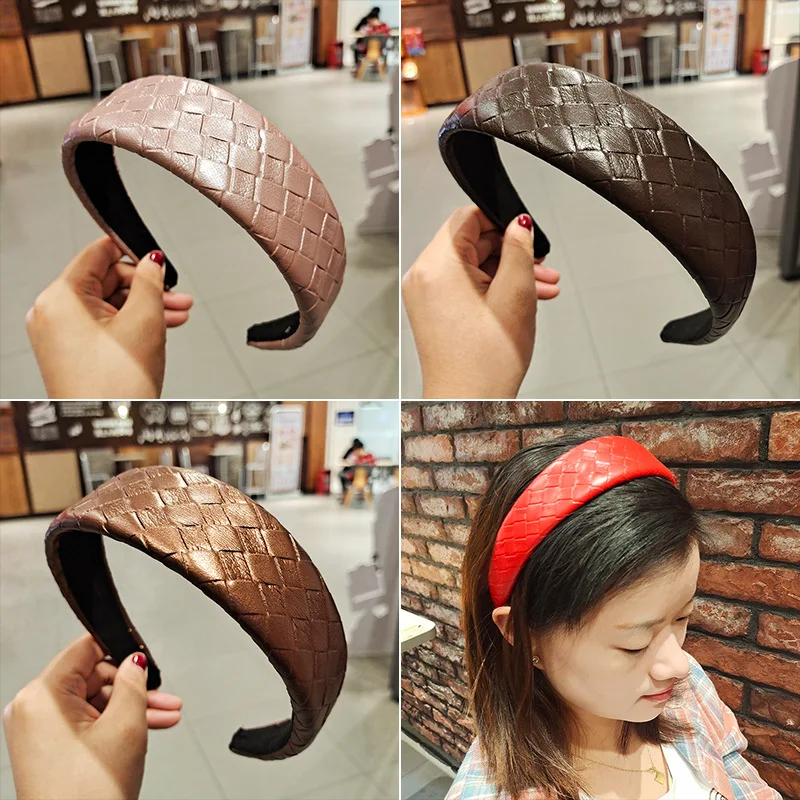 DISCICI 2020 New Simple Pu Imitation Leather Plaid Headband Wide Edge Mesh Hairpin Fashion Hair Accessories Hairband WSH1268
DISCICI 2020 New Simple Pu Imitation Leather Plaid Headband Wide Edge Mesh Hairpin Fashion Hair Accessories Hairband WSH1268