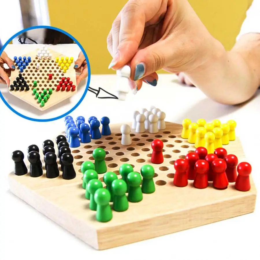 PUZ Games Wooden Educational Board Kids Classic Halma Chinese Checkers Set Strategy Family Game Pieces backgammon
PUZ Games Wooden Educational Board Kids Classic Halma Chinese Checkers Set Strategy Family Game Pieces backgammon