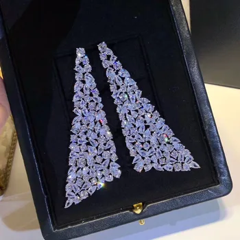 silver color color fashion jewelry Sparkling super triangular AAA zircon earrings for women
silver color color fashion jewelry Sparkling super triangular AAA zircon earrings for women