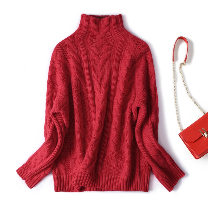 2019 New Pullover Cashmere Sweater Women's Loose Twisted Thickened Half-high-collar Sweater Pure-color Base
2019 New Pullover Cashmere Sweater Women's Loose Twisted Thickened Half-high-collar Sweater Pure-color Base