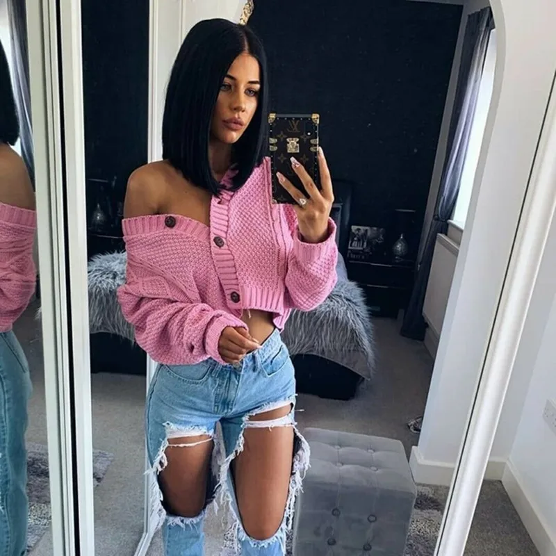Temperament Long Sleeve Knitted Cardigan 2020 Autumn New Women Single-Breasted Female Short Cardigan Female Em*
Temperament Long Sleeve Knitted Cardigan 2020 Autumn New Women Single-Breasted Female Short Cardigan Female Em*