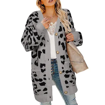 New Cotton Solid Cardigan Long Sleeve Knitted Sweater Autumn Winter 2019 Fashion Casual V-Neck Cardigans Leopard Pocket Design
New Cotton Solid Cardigan Long Sleeve Knitted Sweater Autumn Winter 2019 Fashion Casual V-Neck Cardigans Leopard Pocket Design
