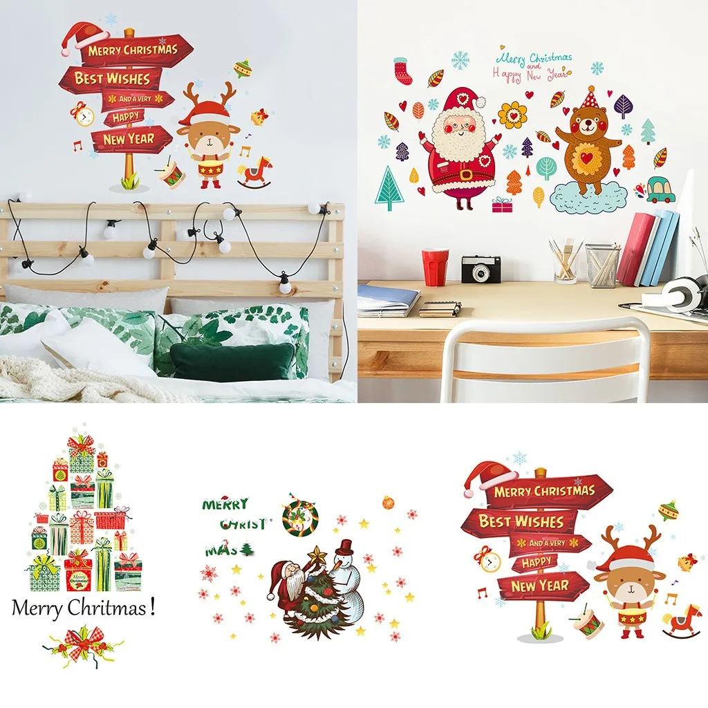 Merry Christmas Window Wall Stickers Santa Claus Snowman Elk Decals for Party Kid Room Christmas Home Decorations Dropshipping/c 
Merry Christmas Window Wall Stickers Santa Claus Snowman Elk Decals for Party Kid Room Christmas Home Decorations Dropshipping/c