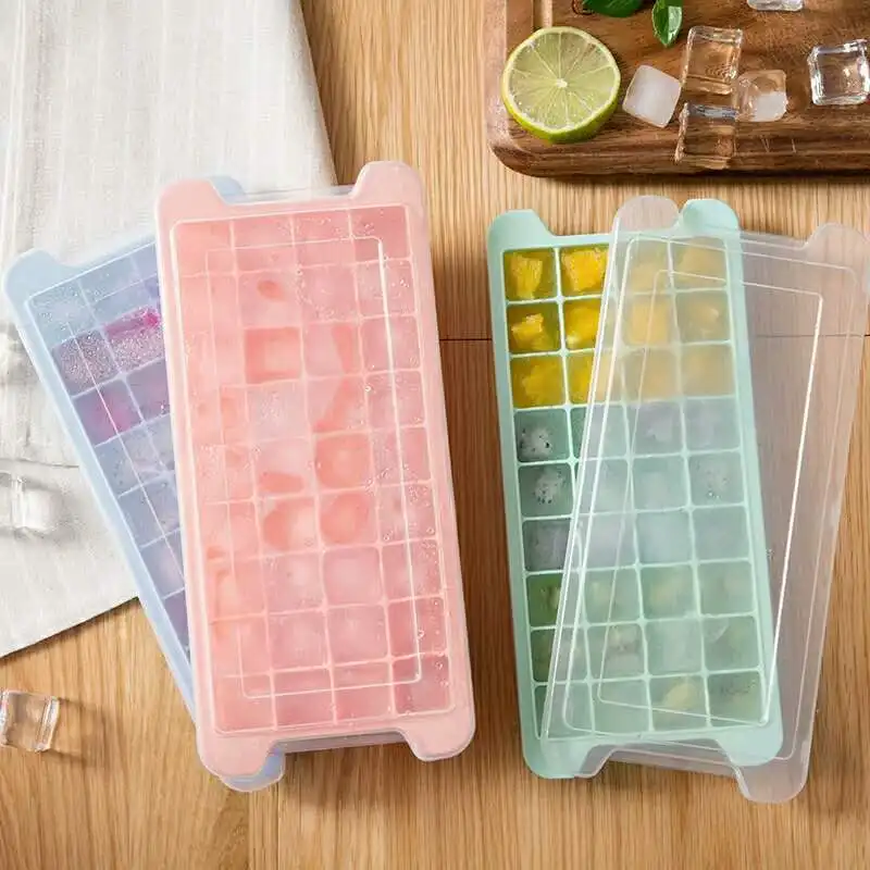 

Silicone Ice Cube Trays with Removable Lid Easy-Release Flexible Ice Cube Molds 36 Cubes per Tray for Cocktail Whiskey Home Use