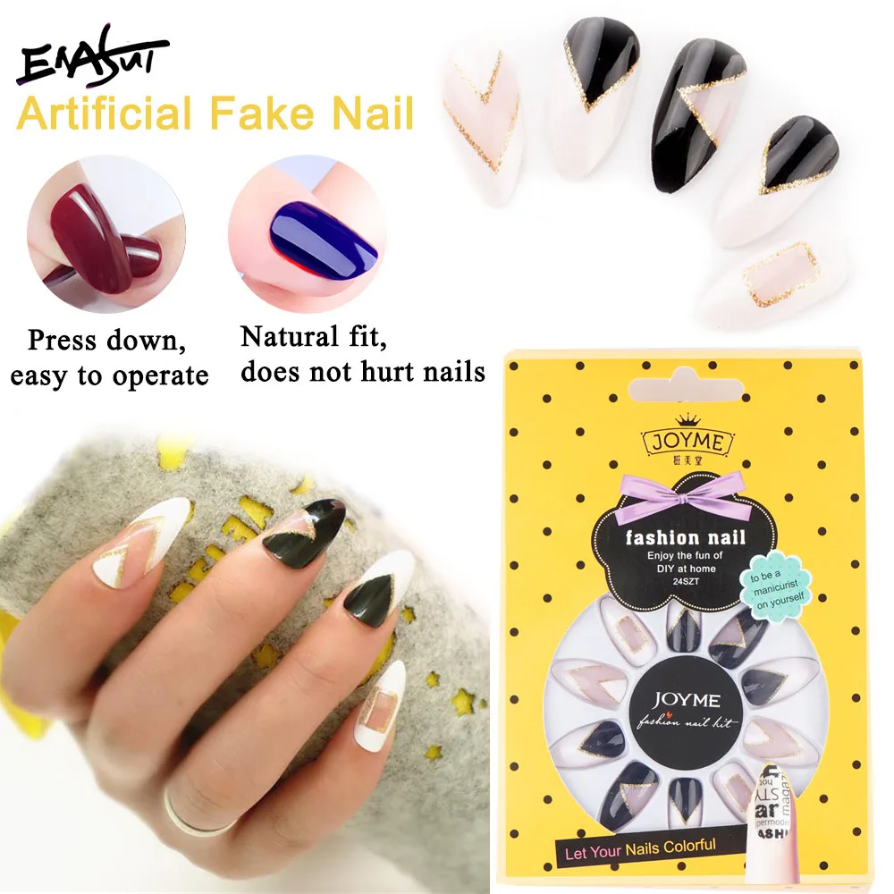 ENASUI 24Pcs Nail Polish Tips Easy Self-Adhesive Fake Finger Nails Metal Stud Cute Full Cover False Artifical Manicure Nail Kit
ENASUI 24Pcs Nail Polish Tips Easy Self-Adhesive Fake Finger Nails Metal Stud Cute Full Cover False Artifical Manicure Nail Kit