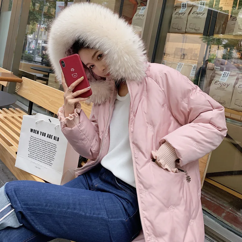 Photo Shoot New Style Embroidered Snowflake down Jacket Women's Mid-length Korean-style Thick INS Winter Cotton Jacket
Photo Shoot New Style Embroidered Snowflake down Jacket Women's Mid-length Korean-style Thick INS Winter Cotton Jacket