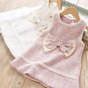 Tweed Plaid Dress for Kids Elegant bow Fall Winter Princess Girls sleeveless vest dress
Tweed Plaid Dress for Kids Elegant bow Fall Winter Princess Girls sleeveless vest dress