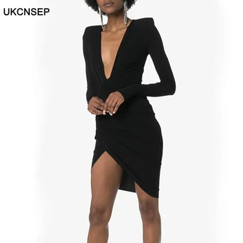 UKCNSEP 2020 New Arrival Black Sexy Dress Women Long Sleeve Deep V Celebrity Evening Party Dress Draped Bodycon Club Dress
UKCNSEP 2020 New Arrival Black Sexy Dress Women Long Sleeve Deep V Celebrity Evening Party Dress Draped Bodycon Club Dress