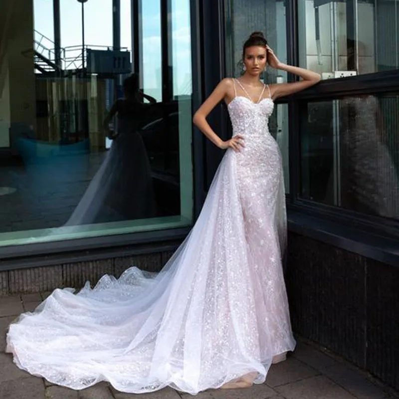 Vintage Mermaid Wedding Dress Sexy Sweetheart Lace Appliques 2 in 1 Bridal Dress Detachable Skirt Wedding Gowns
Vintage Mermaid Wedding Dress Sexy Sweetheart Lace Appliques 2 in 1 Bridal Dress Detachable Skirt Wedding Gowns