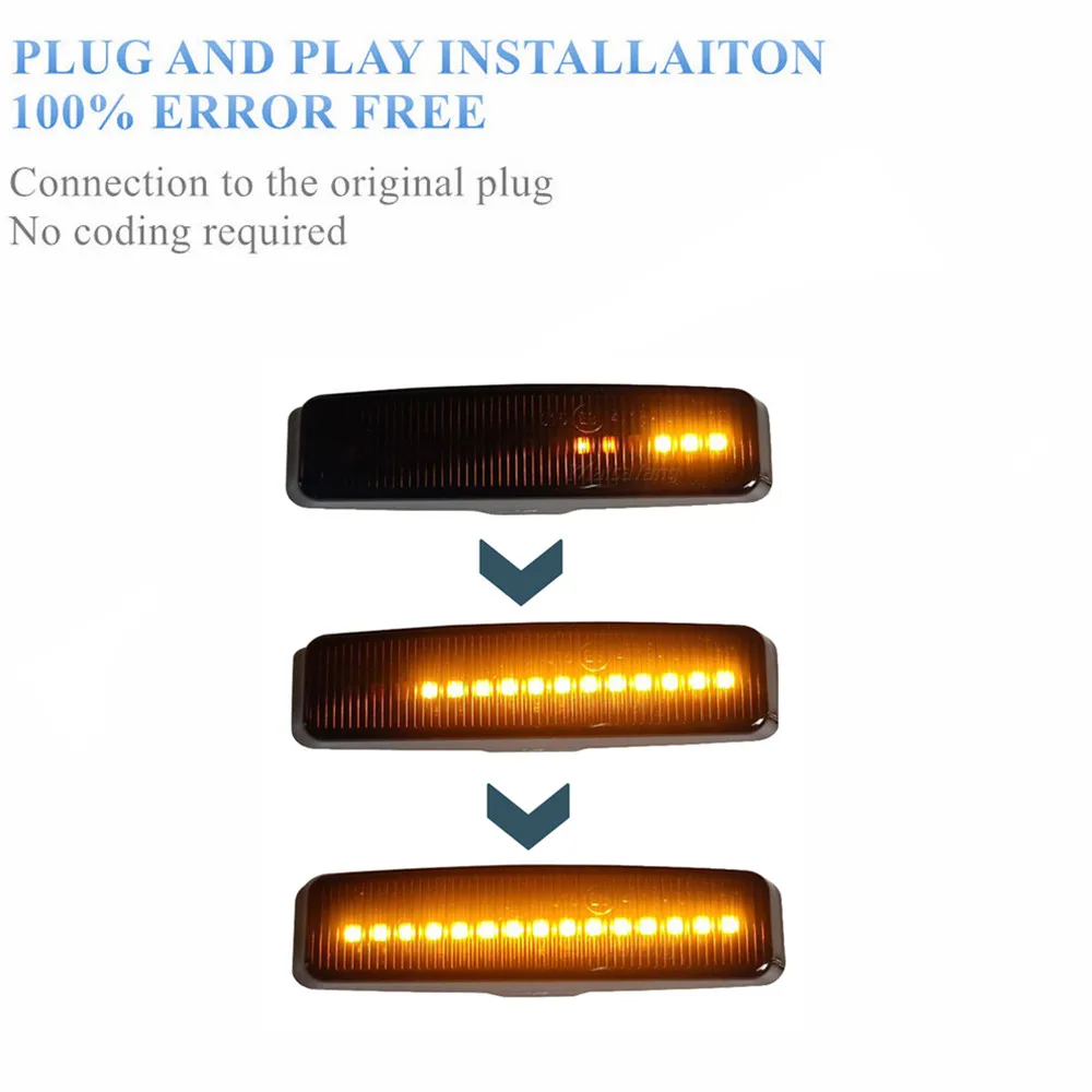 2 pieces LED Dynamic Sequential Side Marker Light Flowing Turn Signal Indicator For BMW 5 Series E39 1995-2003 M5 1998-2003
2 pieces LED Dynamic Sequential Side Marker Light Flowing Turn Signal Indicator For BMW 5 Series E39 1995-2003 M5 1998-2003