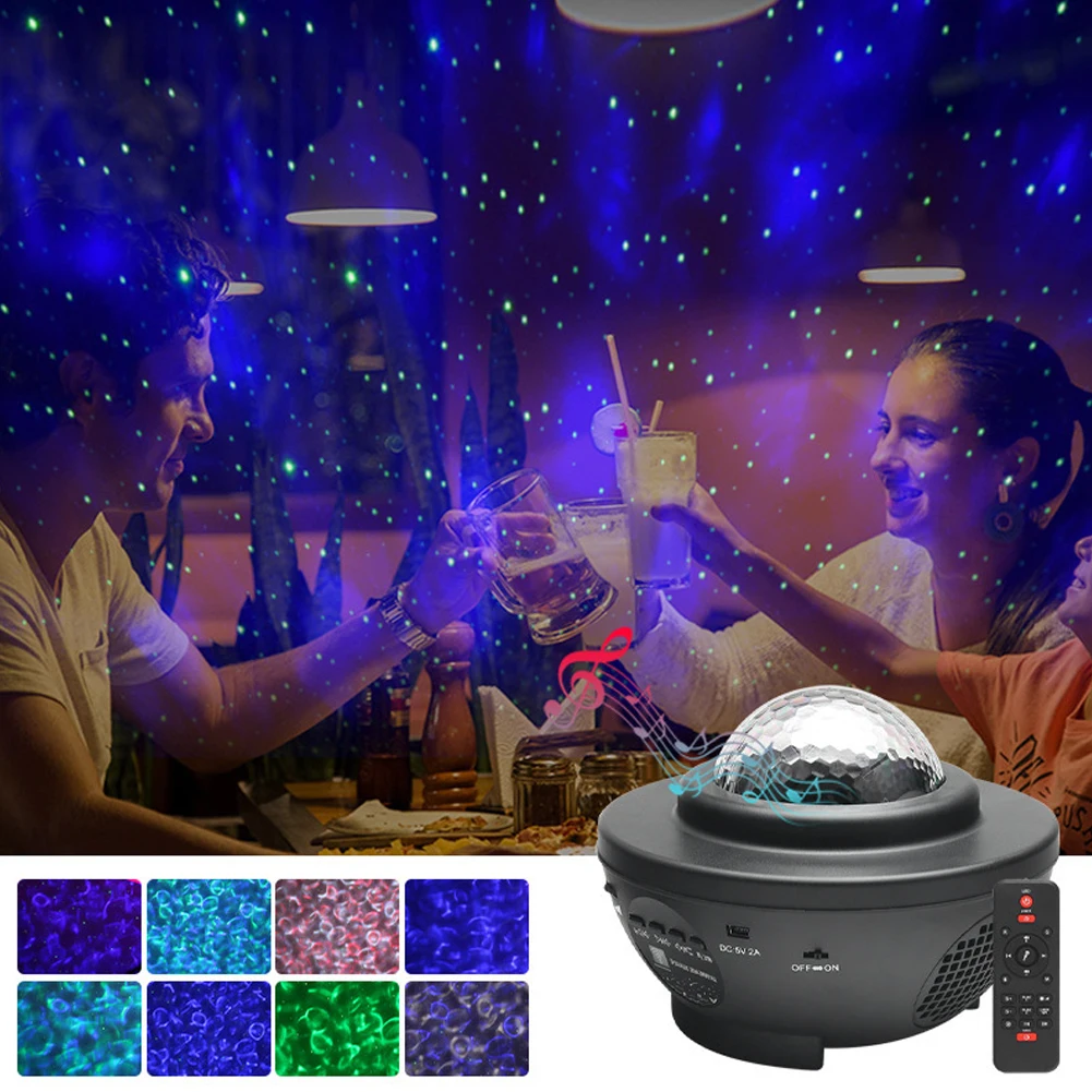 USB светодиодный Звездный Ночной светильник музыка звездная водяная волна