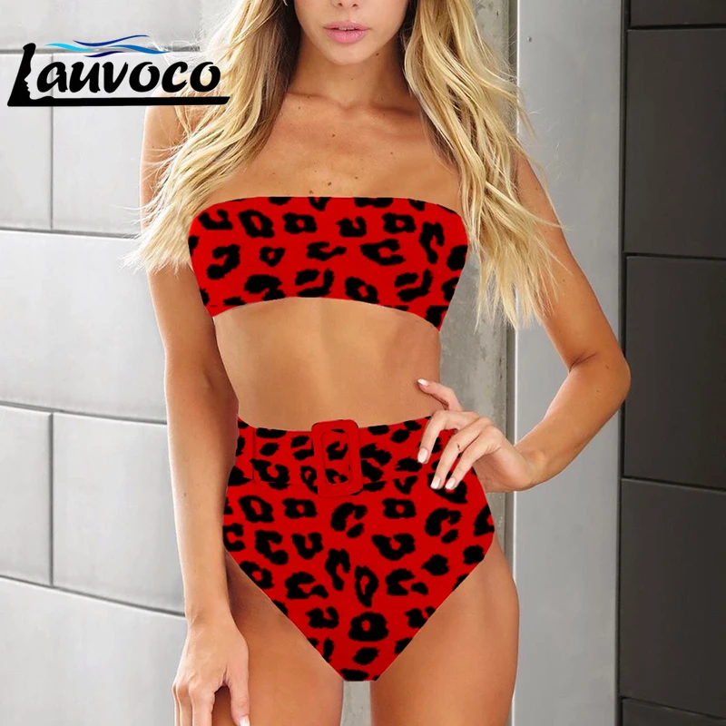 Leopard Strapless Swimsuit High Waist Bikini Set Two Pieces Swimwear Women Bathing Suit Female Thong Bikini Brazilian Biquini
Leopard Strapless Swimsuit High Waist Bikini Set Two Pieces Swimwear Women Bathing Suit Female Thong Bikini Brazilian Biquini