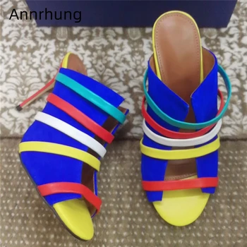 Colorful Narrow Band Slippers Women Stiletto Heel Front Cut Out Open Toe Slingbacks Mules Runway High Heel Shoes Woman
Colorful Narrow Band Slippers Women Stiletto Heel Front Cut Out Open Toe Slingbacks Mules Runway High Heel Shoes Woman
