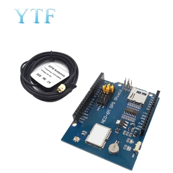 GPS expansion board GPS module with SD card slot + antenna shield GPS record for Arduino development board
GPS expansion board GPS module with SD card slot + antenna shield GPS record for Arduino development board